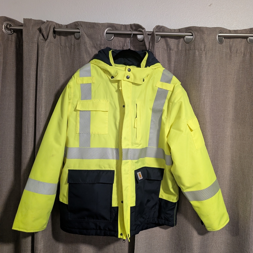 Carhartt Yellow and Black Raincoat